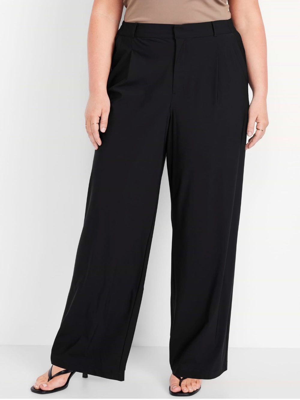 Old Navy Black Wide-Leg SleekTech High-Rise Dress Pants Large